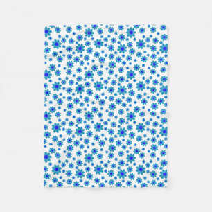Couverture Polaire Bleu Floral Repeating Daisy Motif