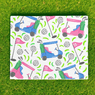 Couverture Polaire Bleu Golf Panier 18e Trou Drapeau Preppy Bright