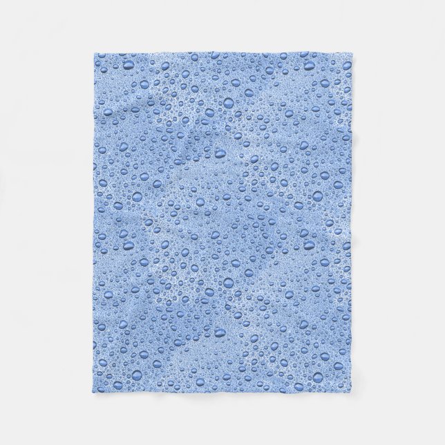 Couverture Polaire Bleu gouttelettes d'eau (Devant)