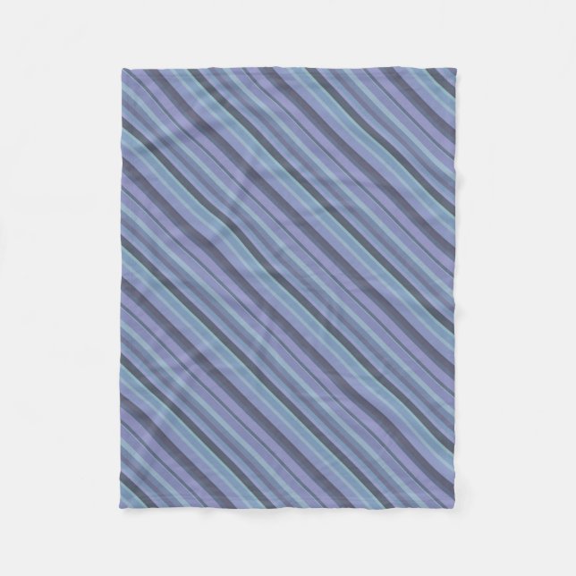 Couverture Polaire Bleu-gris bandes diagonales (Devant)