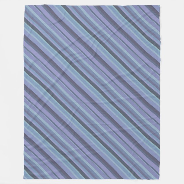 Couverture Polaire Bleu-gris bandes diagonales (Devant)