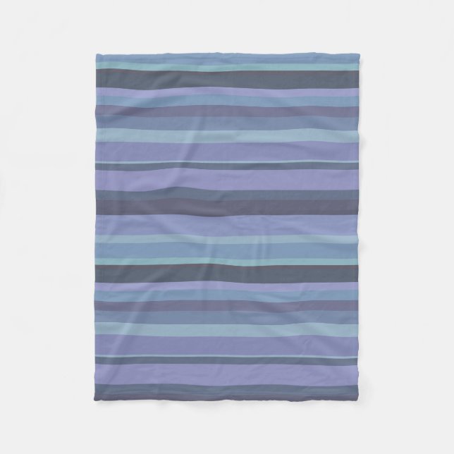 Couverture Polaire Bleu-gris, bandes horizontales (Devant)