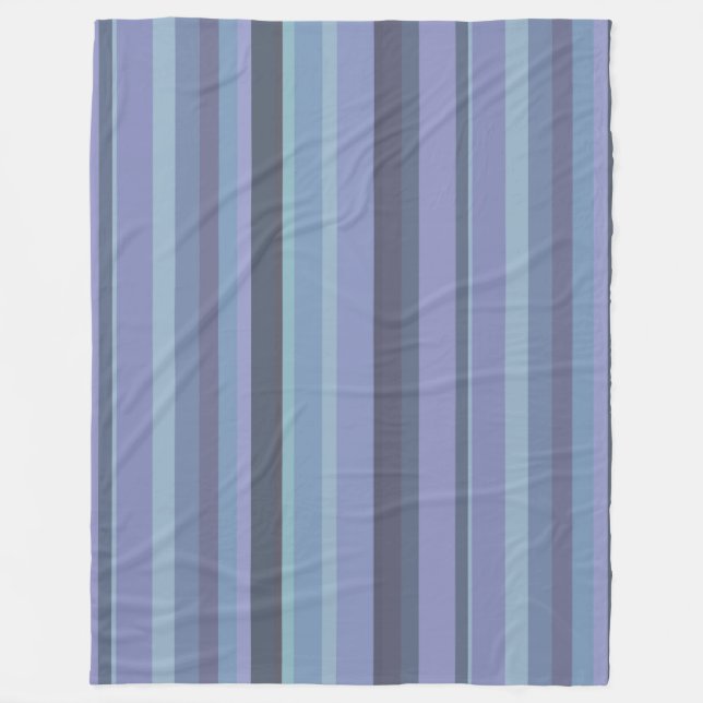 Couverture Polaire Bleu-gris, bandes horizontales (Devant)