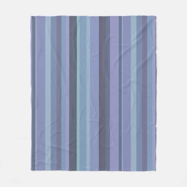 Couverture Polaire Bleu-gris, bandes horizontales (Devant)