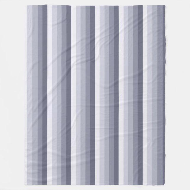 Couverture Polaire Bleu gris rayures (Devant)
