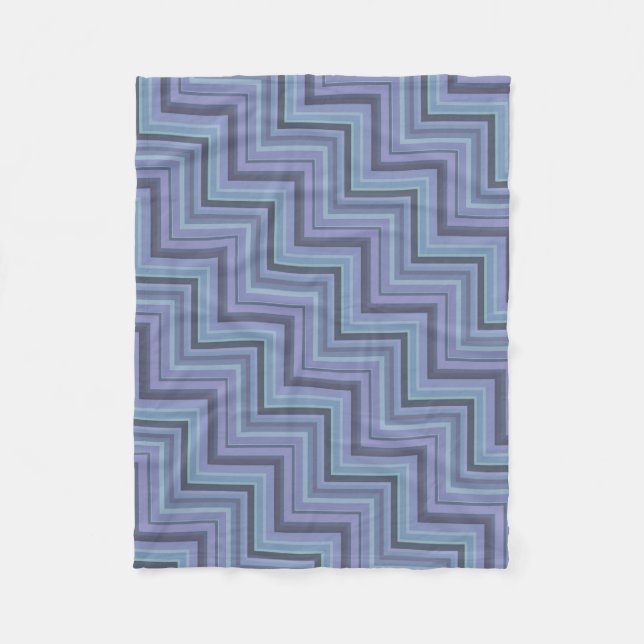 Couverture Polaire Bleu gris rayures motif (Devant)
