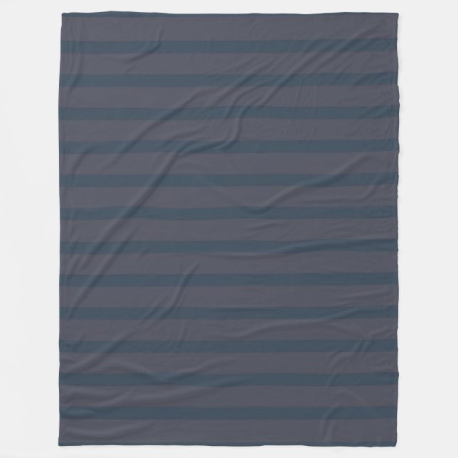 Couverture Polaire Bleu marine moderne prune rayé (Devant)