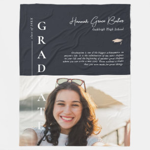 Couverture Polaire Bleu Marine Simple Graduation Photo & Citation