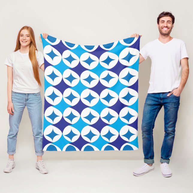 Couverture Polaire Bleu Moderne Géométrique (En situation)