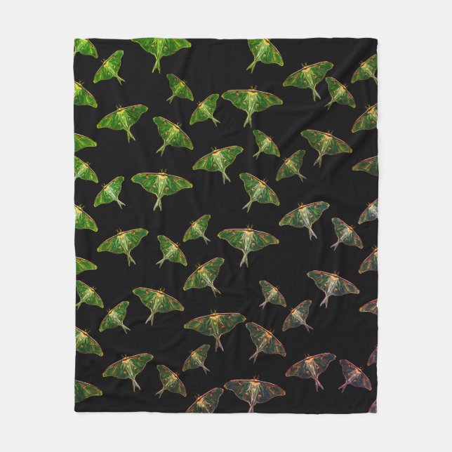 Couverture Polaire Bleu Moths Papillon Art (Devant)