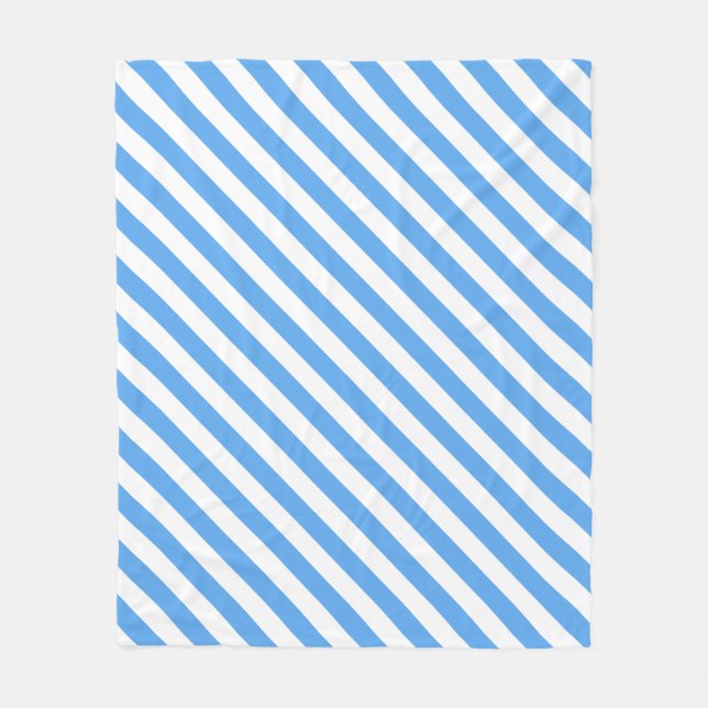 Couverture Polaire Bleu Movain Blanc rayé Modèle décoratif (Devant)