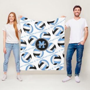 Couverture Polaire bleu noir Le terrain de volley est mon endroit heu