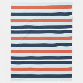 Couverture Polaire Bleu, orange et blanc