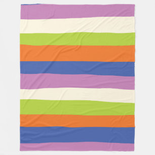 Couverture Polaire Bleu, orange, violet, vert et