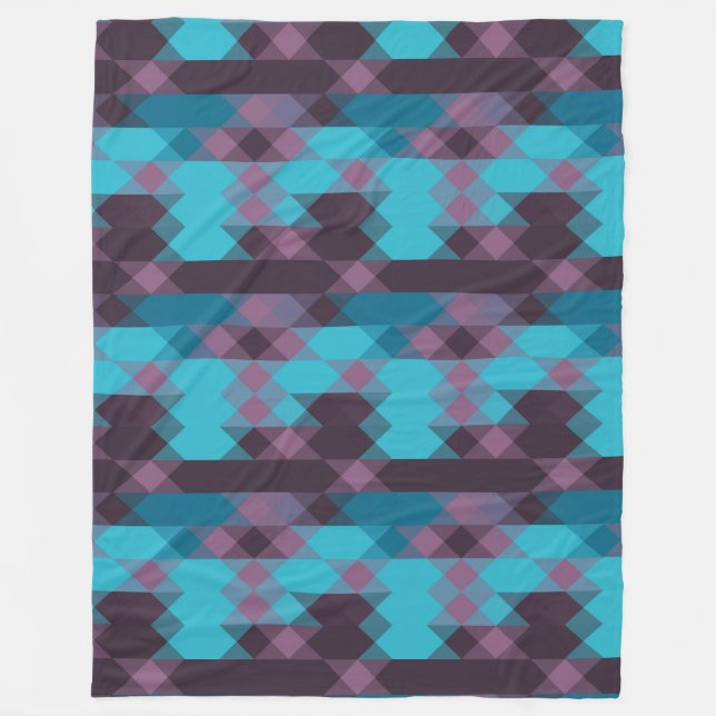 Couverture Polaire bleu paon, violet, bleu topaze et tonnerre (Devant)
