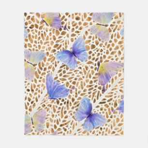 Couverture Polaire Bleu papillon moderne Ethereal Poster de animal or