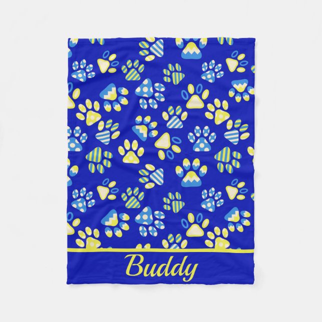 Couverture Polaire Bleu Paws Pet polaire (Devant)