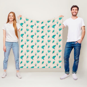 Couverture Polaire Bleu Pêche face Lovebird