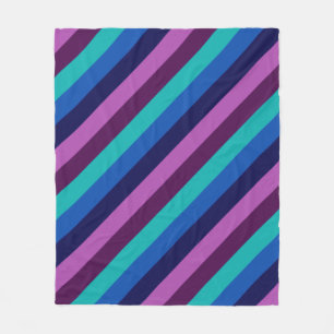 Couverture Polaire Bleu pourpre Turquoise rayures Moyenne polaire
