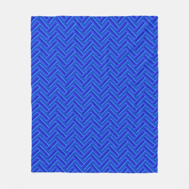 Couverture Polaire Bleu rayures double motif (Devant)