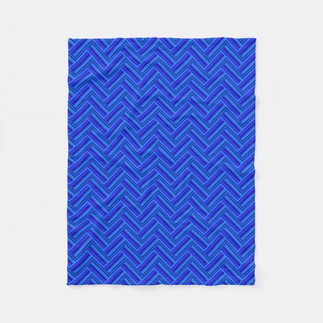 Couverture Polaire Bleu rayures double motif (Devant)