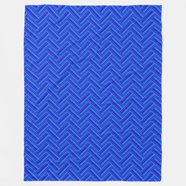 Couverture Polaire Bleu rayures double motif (Devant)