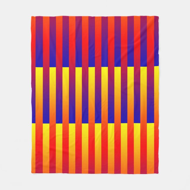 Couverture Polaire Bleu Rouge Jaune Grille polaire (Devant)