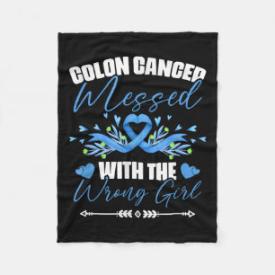 Couverture Polaire Bleu Ruban Colon Cancer Girl Survivor Colorectal
