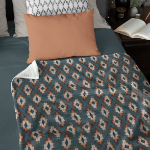 Couverture Polaire Bleu sarcelle tendance Orange Marron foncé Gris Ar