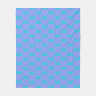 Couverture Polaire Bleu Turquoise mignon et Motif cardiaque périphéri