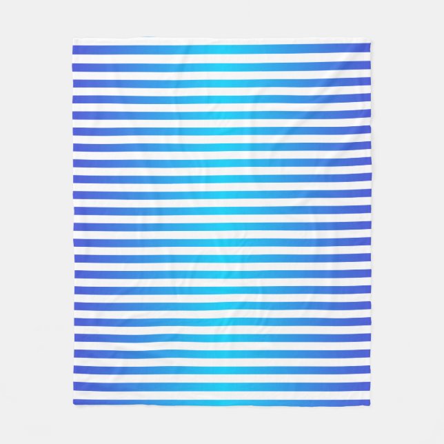 Couverture Polaire Bleu Turquoise Moderne Grilles Ombre (Devant)