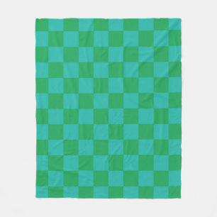 Couverture Polaire Bleu vert À damiers En vichy Motif