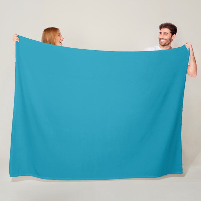 Couverture Polaire Bleu-vert (couleur solide) (En situation)