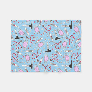 Couverture Polaire Bleu vétérinaire/vétérinaire de motif de