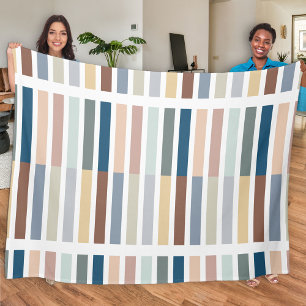 Couverture Polaire Bloc de couleur Abstrait bande Terre multicolore