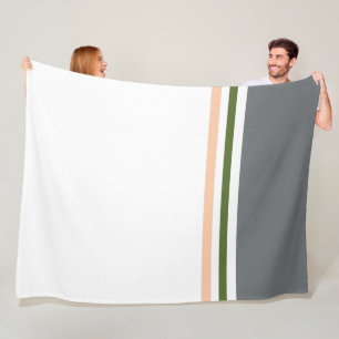 Couverture Polaire Bloc de couleur moderne tendance et rayures