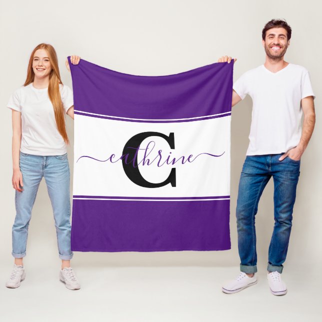 Couverture Polaire Bloc de couleur personnalisé  (En situation)