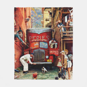 Couverture Polaire Bloc routier par Norman Rockwell