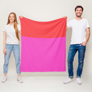 Couverture Polaire Blocs couleur rouge et fushia colorés