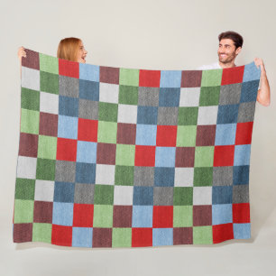 Couverture Polaire Blocs de couleur de montre de type Quilt