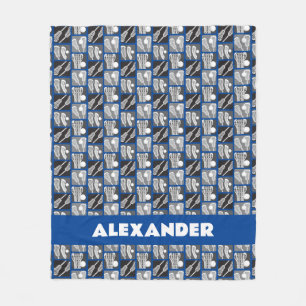Couverture Polaire Blocs de crosses et de balles de crosse bleus