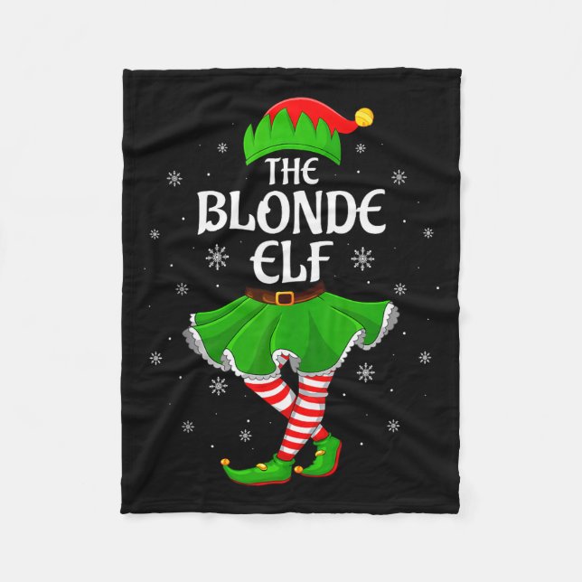 Couverture Polaire Blonde Elf Christmas Family Girls Women Elf Squad  (Devant)