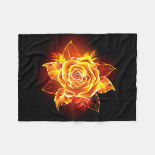 Couverture Polaire Blooming Fire Rose