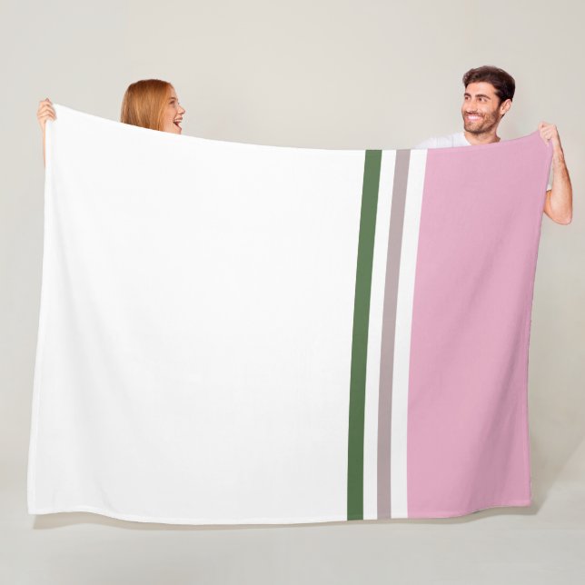 Couverture Polaire Bloques de couleur et rayures modernes tendance (En situation)