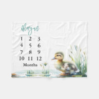 Blue Baby Boy Milestone Blanket Canards