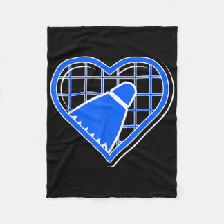 Couverture Polaire Blue Badminton Heart Pour Les Amateurs De Badminto