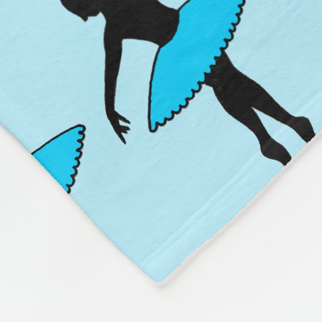 Couverture Polaire Blue Ballerina Silhouettes Danse Enseignant Ballet (Coin)