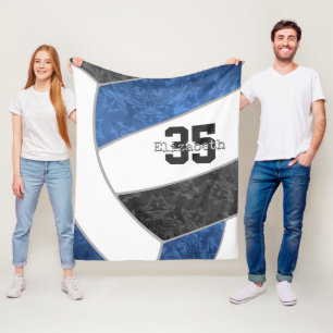 Couverture Polaire Blue black volleyball nom personnalisé numéro de m