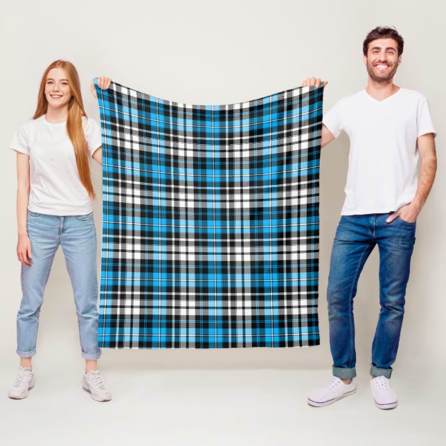 Couverture Polaire Blue Black White Plaid Tartan Pattern Design  (En situation)