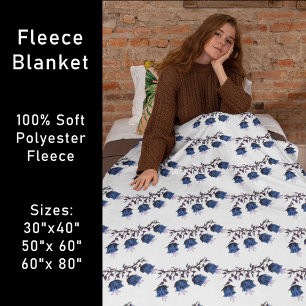 Couverture Polaire Blue Canterbury Bells Vine Fleurs Fleece Blanket